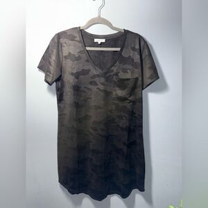 Another Love Aria Novelty Dress Camo Suede Pocketed mini size Medium NWOT